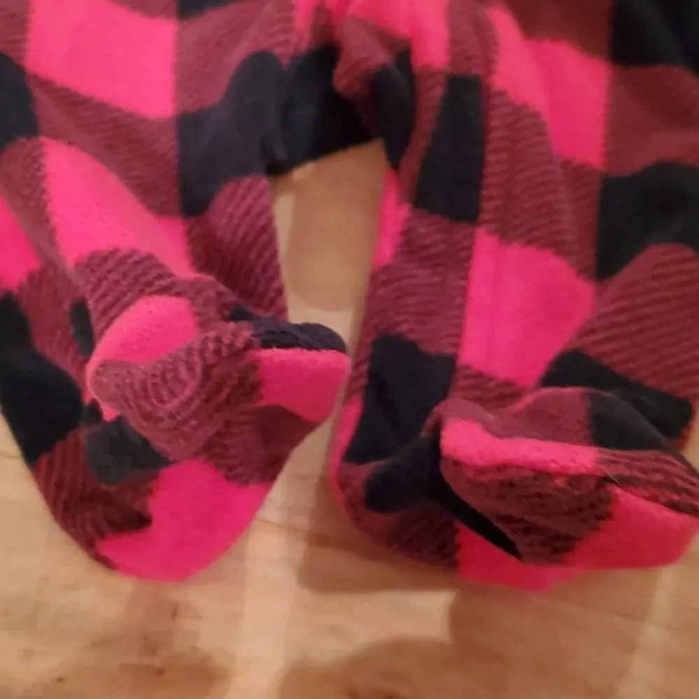 Carter's One Piece Red Black Plaid Heart Fleece Size Newborn